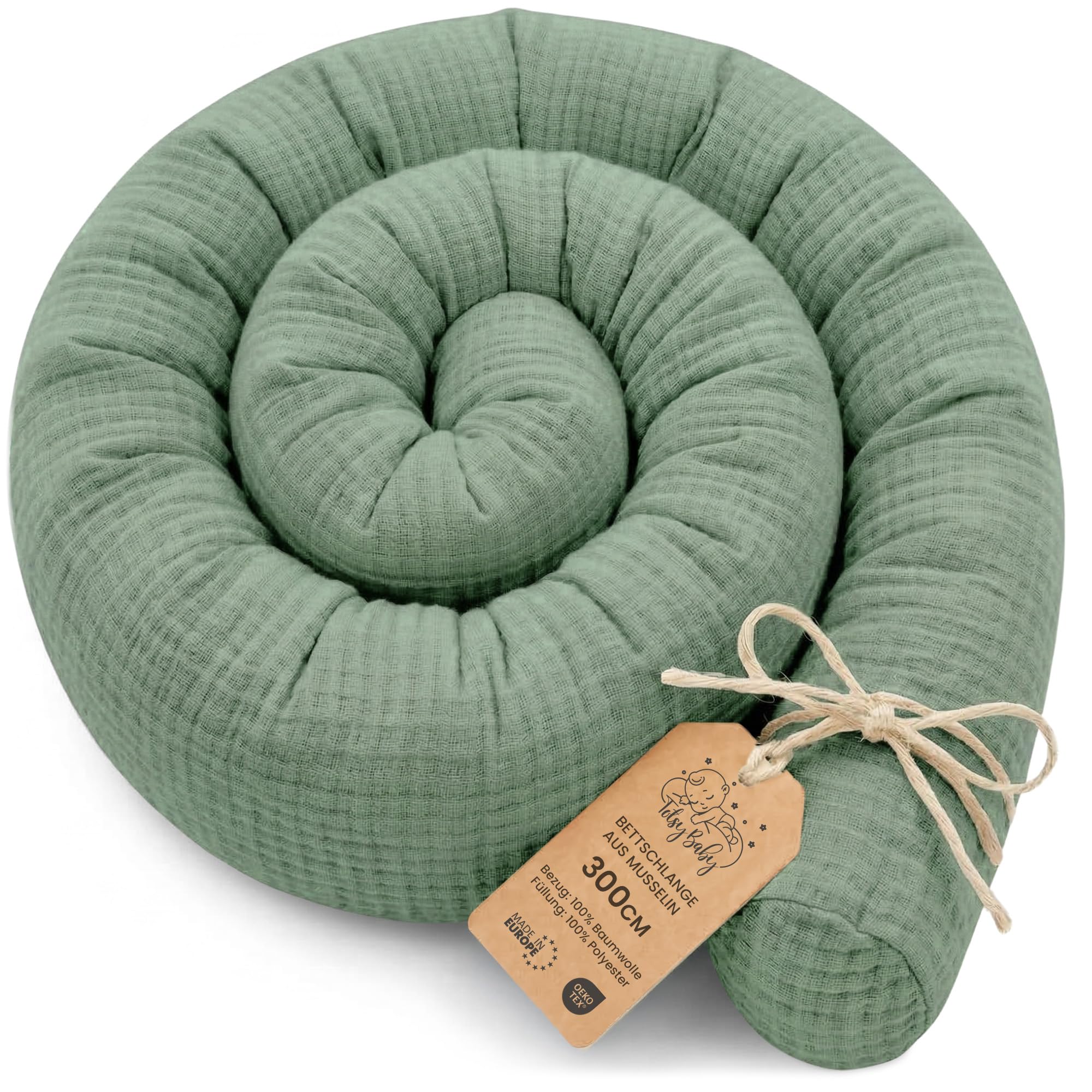 Totsy Baby Almohada para Dormir de Lado algodón 300 cm Algodón Gofre - cojin Cervical Enrollable Lavable Cojines Grandes Almohada para el Cuerpo Oeko-Tex Marrón — view 94