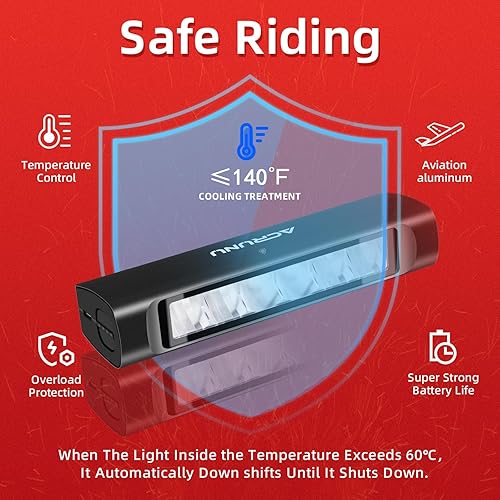 Miniatura 6 de Luz LED Súper Brillante para Bicicleta de 3400 Lúmenes Recargable por USB - Faro de Bicicleta de 5 Modos con 7H de Duración, IPX6 Resistente al