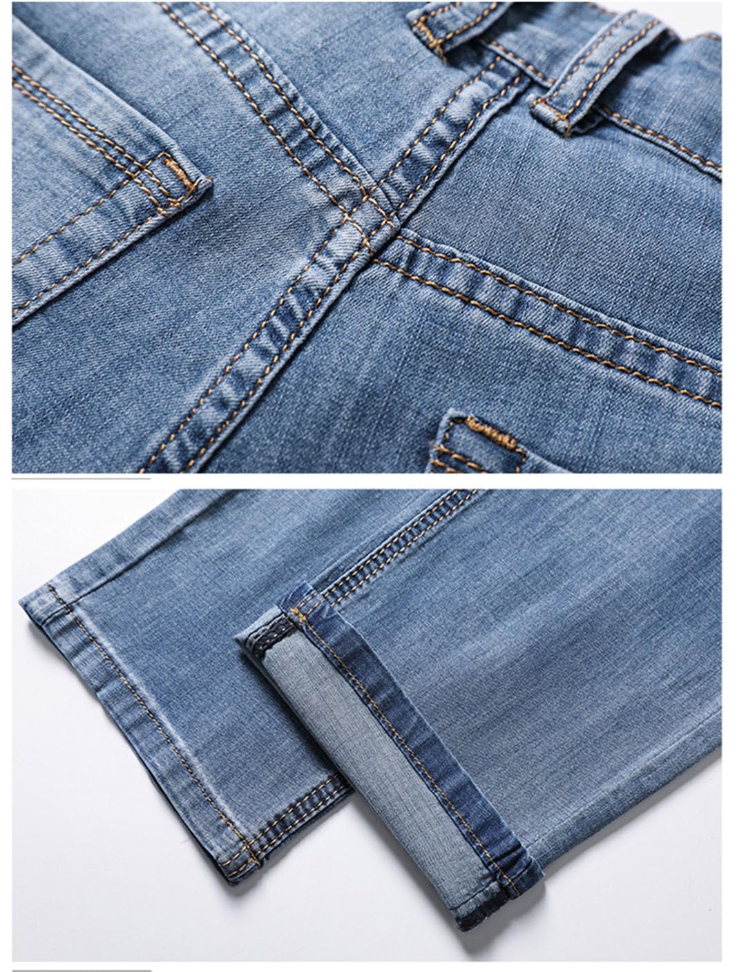 Vogrtcc Pantalones Vaqueros Rectos Relajados con Bolsillo con Cremallera para Hombre