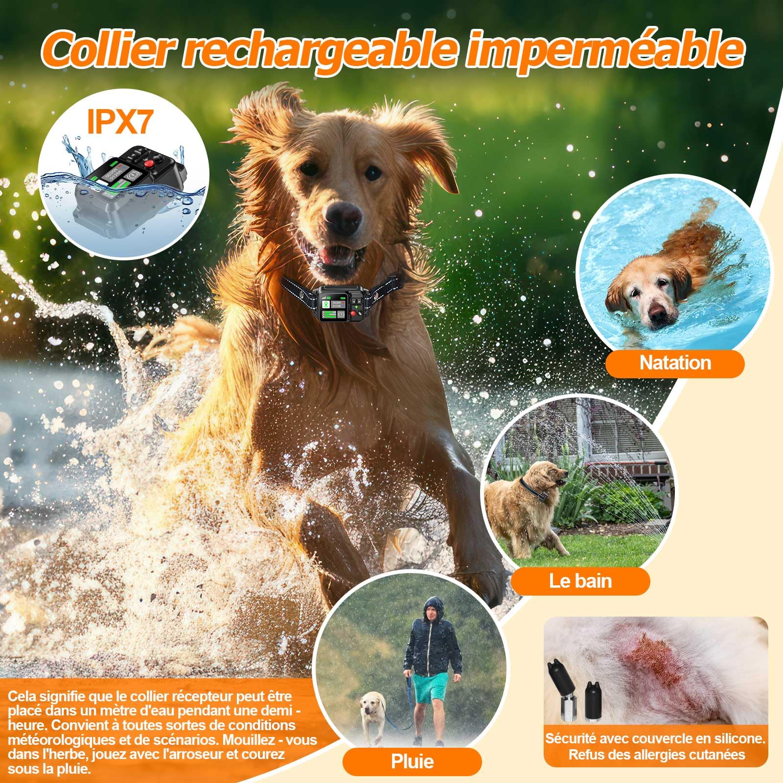 Système de clôture de Chien sans Fil GPS-Clôture de Chien électrique avec Technologie de Satellite électrique GPS, Gamme de système de clôture pour Animaux de Compagnie 20~2000m, 3 Modes imperméable