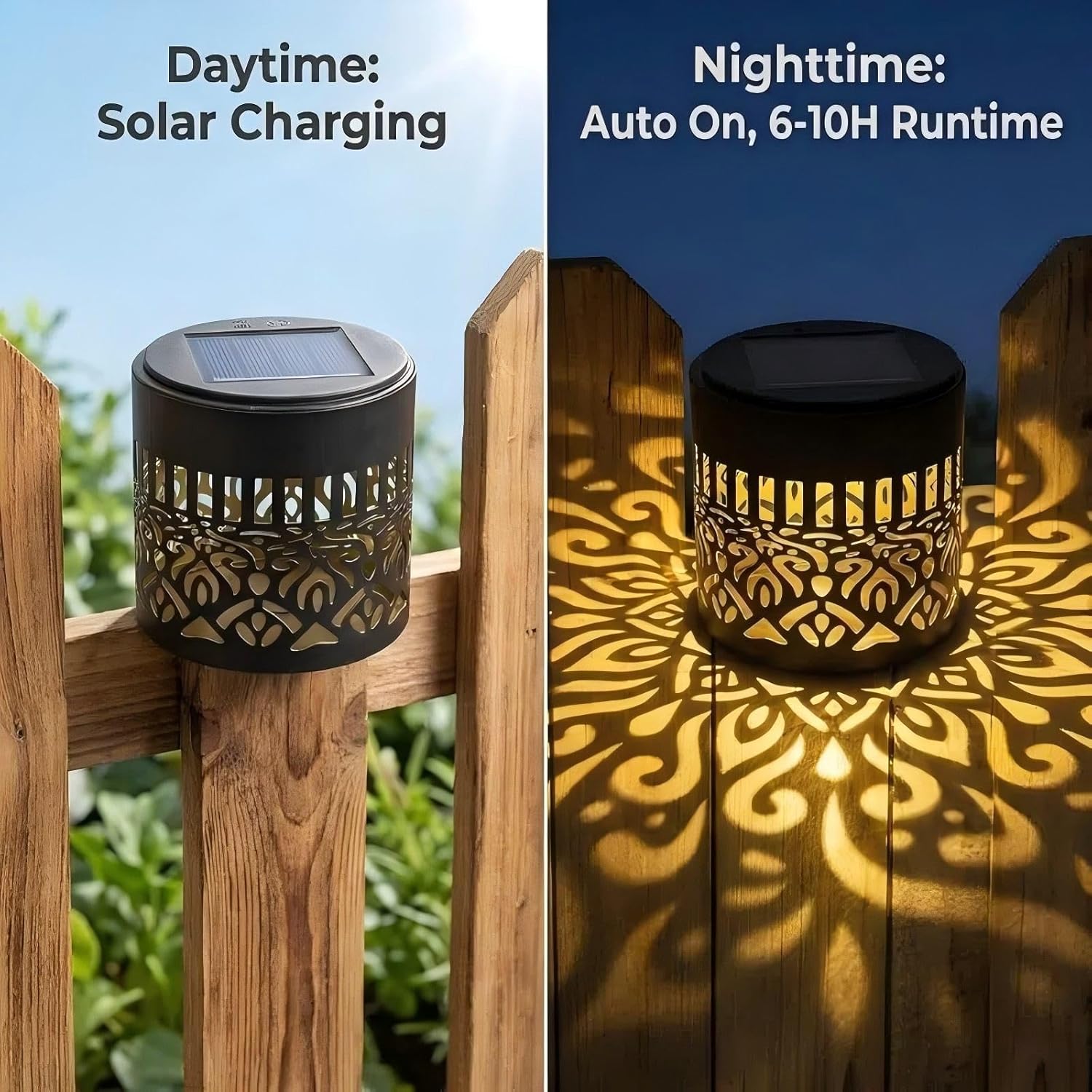 Decorative Solar Mandala Lights, Outdoor Solar Mandala Lights, Waterproof Easy Installation Metal Plastic Lightweight Garden Patio Fence Lights (4)
