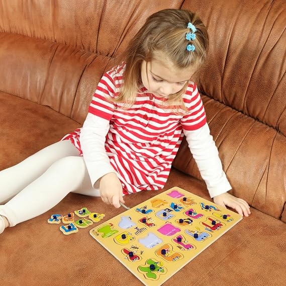 Rite Lite Alef Bais Puzzle Learn the Alef Beis ، وردي ، متعدد الألوان ، تان ، أحمر ، أخضر ، أزرق ، أرجواني لغز الأطفال