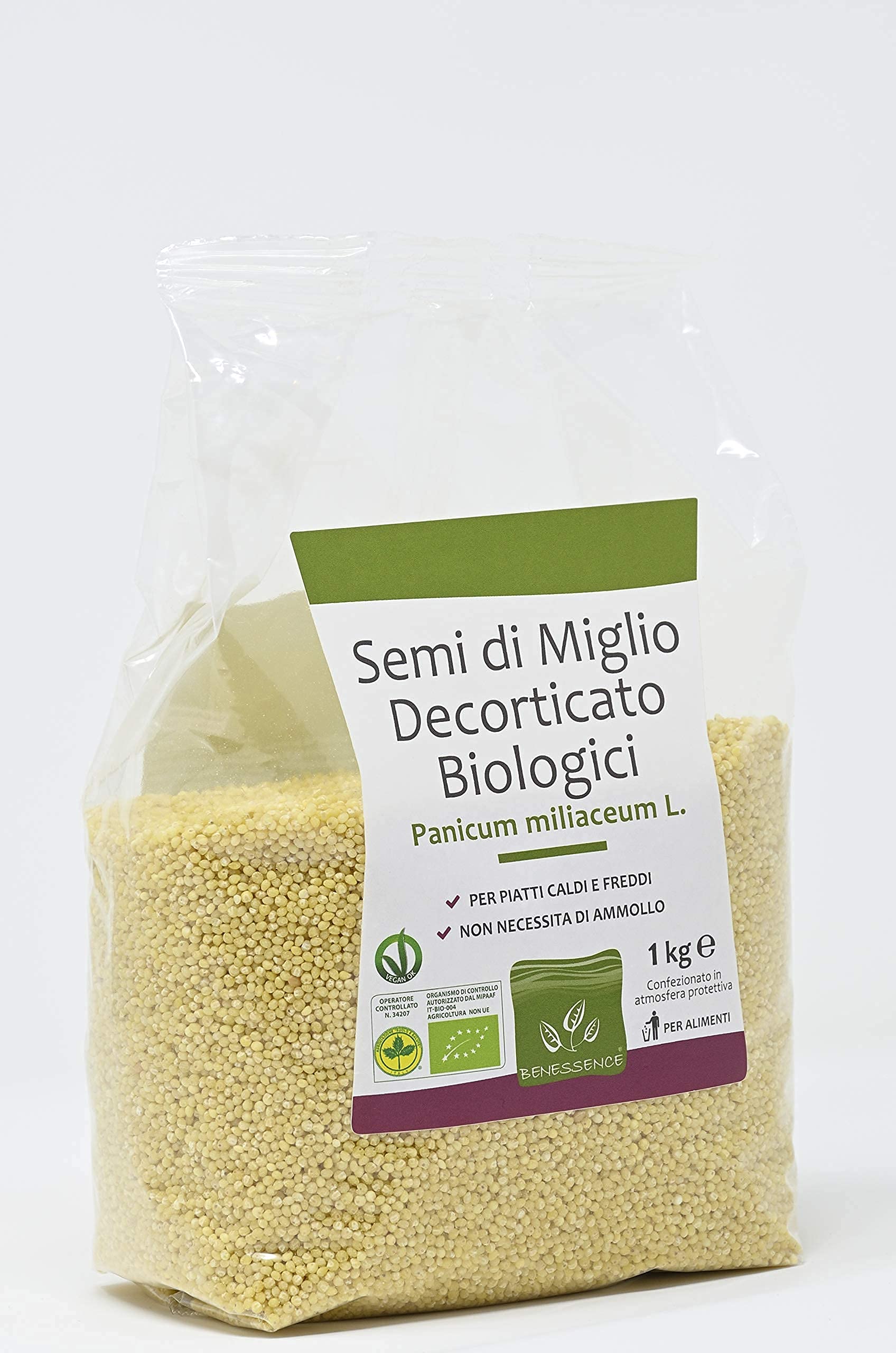 Benessence - Semi di Miglio Biologici in Atmosfera Protettiva - 1000 gr