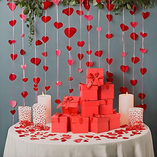 Miniatura 9 de GP SUP 12 cajas de regalo cuadradas con tapas, cajas de regalo rojas para cumpleaños, Navidad, bodas, baby showers, día de San Valentín, día de la