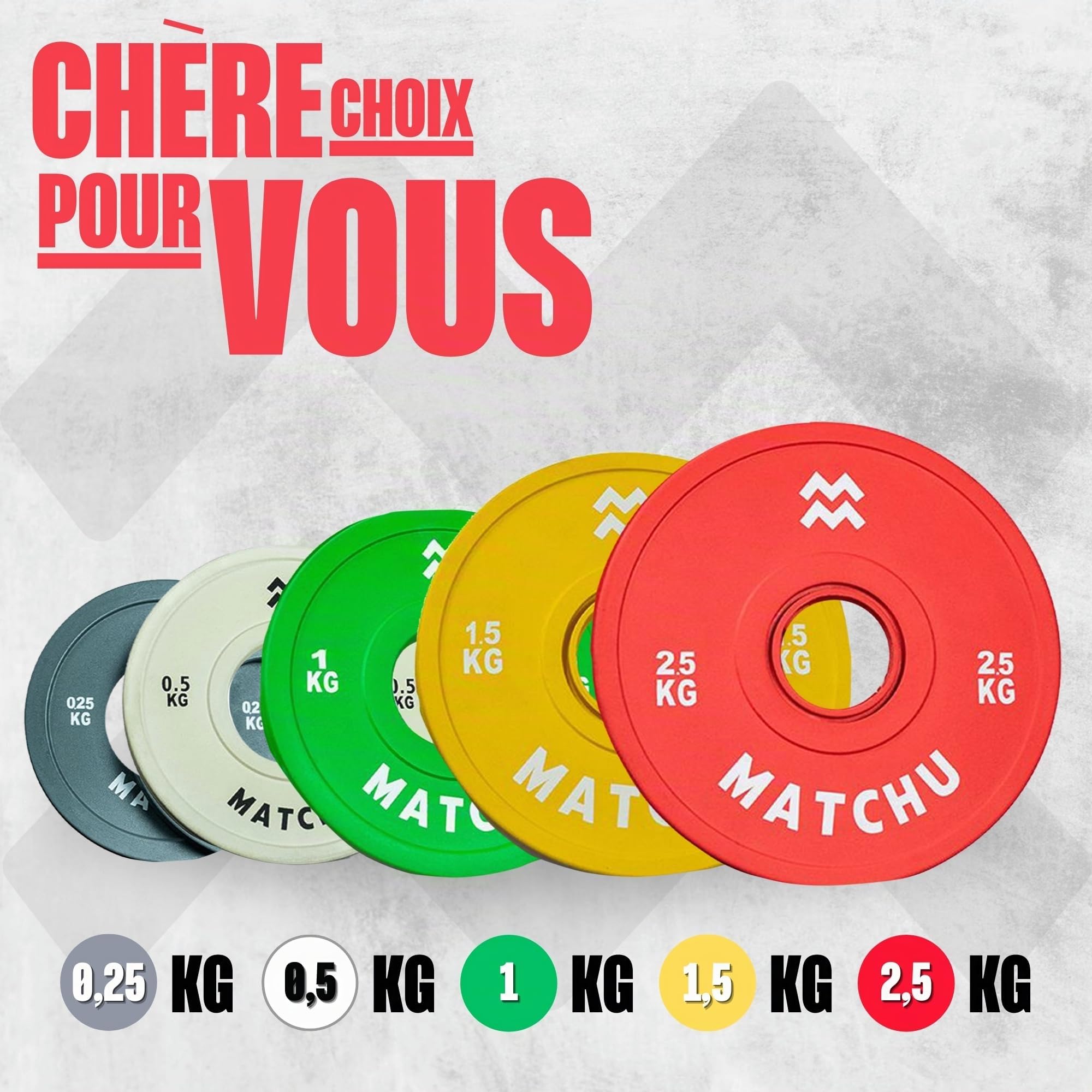 MATCHU - Plateaux fractional - Mini disques d'haltères - Diamètre de l'anneau central 50mm - Lot de 2 pièces - Disques d'haltères - Blaireaux - Disques de poids