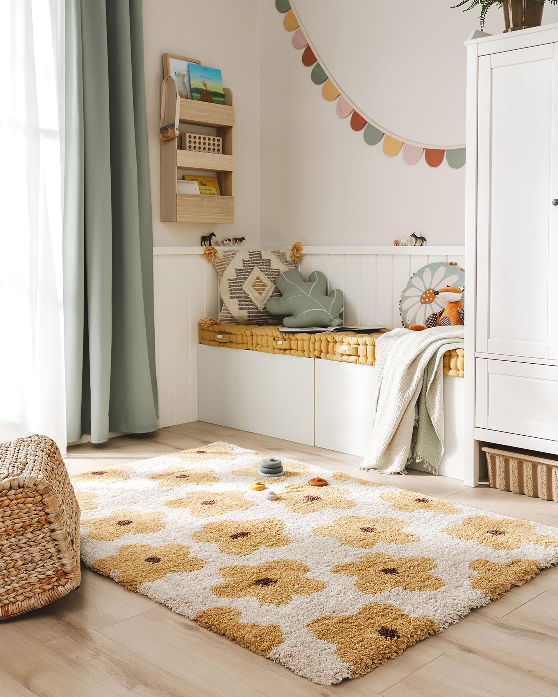 benuta Lytte Kinderteppich Gobi - Gelb 80x150 cm - Kunstfaser - Rechteckig & im Style: Kindermotive, Scandi Living - Pflegeleicht für Kinderzimmer, Wohnzimmer, Schlafzimmer