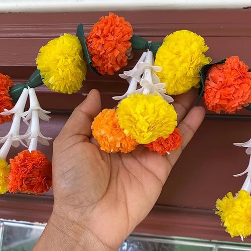 Miniatura 3 de Caléndula Tuberrose Toran, Decoración Diwali, Bhandarwal, Día de los Muertos, Decoración Navrathri, Decoración de puerta, Valencia de puerta (36-39
