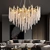 AHXIAOZN Modern Chandelier Crystal Light Luxury Crystal Pendant Light Dimmable Round Crystal Pendant Light for Dining Room Kitchen Living Room Bedroom Hallway Cafe Bar (Gold 80 cm)