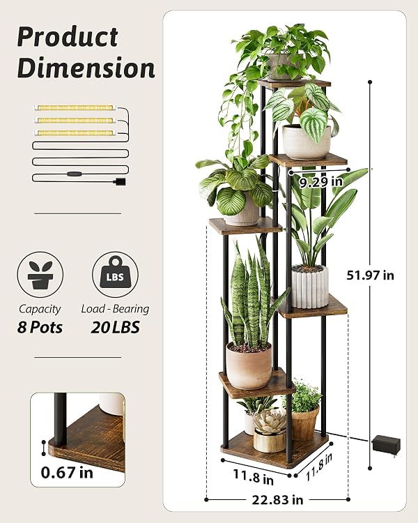GENTINGBRO Plant Stand Indoor with Grow Lights Corner Plant Stand by GENTINGBRO - Used condition - Image 2