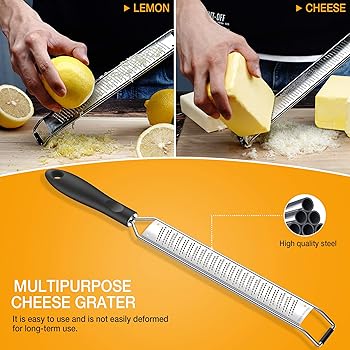 Updated 2021 Version Lemon Zester & Cheese Grater – Premium Stainless Steel - A Sharp Kitchen Tool for Ginger, Garlic...