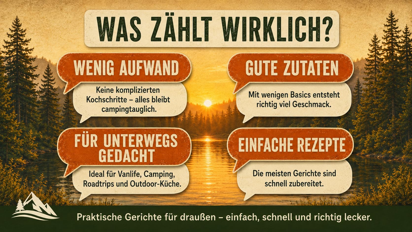 Genuss pur – One Pot Camping Kochbuch: Einfache & kreative Rezepte in unter 20 Minuten! Für Camper, Vanlife & Outdoorfans. Wenig Abwasch, viel Geschmack.