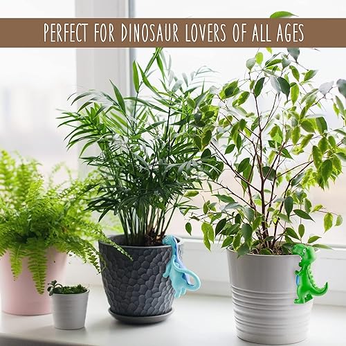 Miniatura 8 de Juego de 2 macetas de dinosaurio (juego de 2); maceta colgante y maceta decorativa accesorios de borde para macetas, adornos de patio