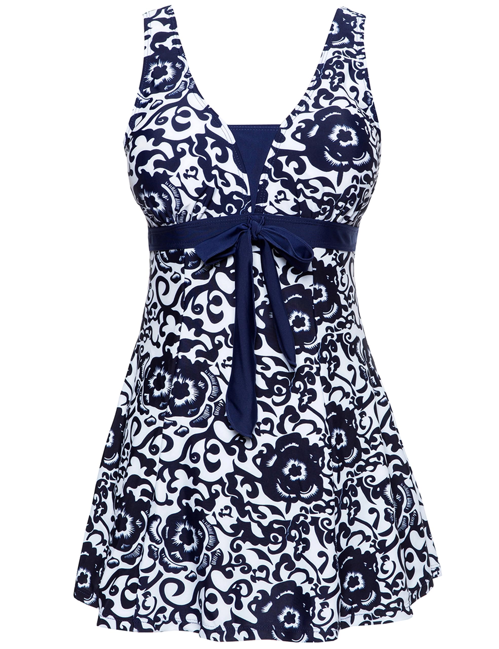 Wantdo Costume da Bagno Estate Taglie Forti Costume Intero Alta Vita Push Up Swimsuit per Mare e Spiaggia Donna Un Pezzo