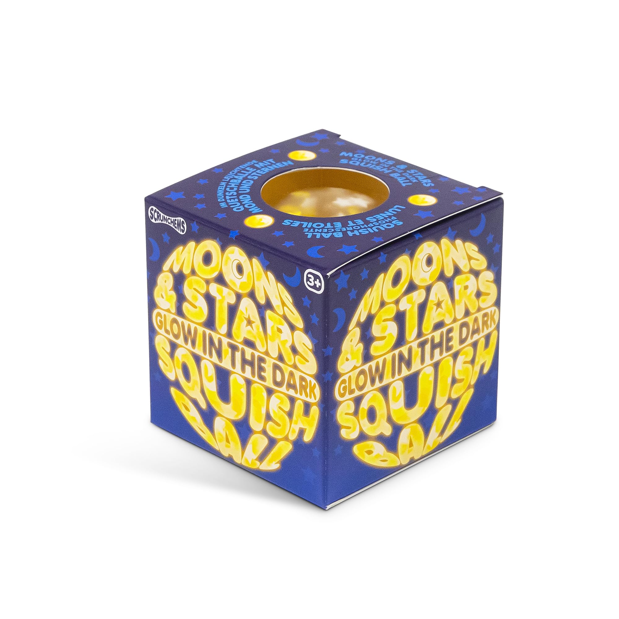 Tobar SCRUNCHEMS MOONS AND STARS GLOW IN THE DARK STRESS SQUISH BALL Toy
