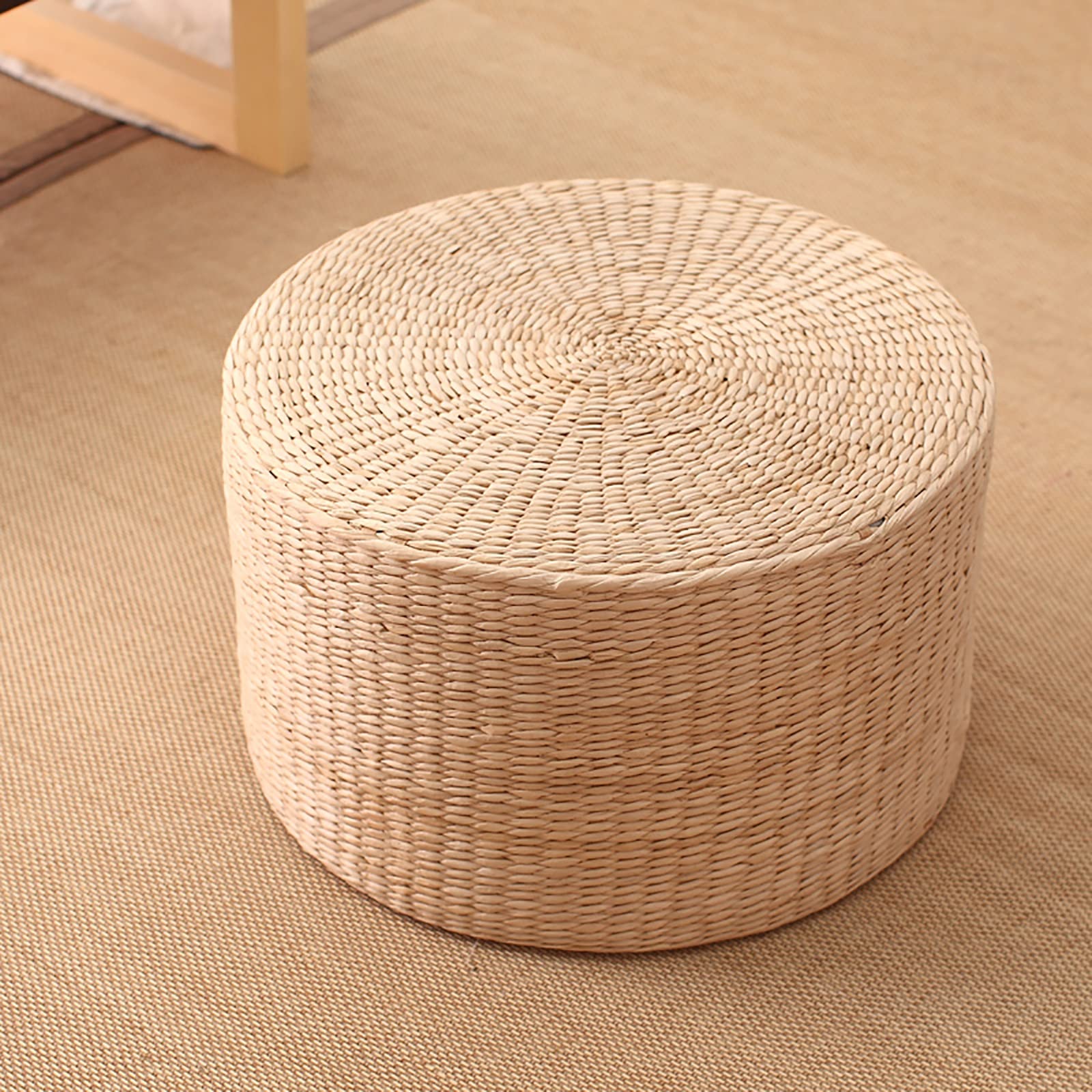 Japanisches rundes Bodenkissen, handgefertigt, Futon-Kissen für Yoga- und Teezeremonie, atmungsaktiv, 30 cm dick, 40 cm Durchmesser, perfekte Heimdekoration und Komfort