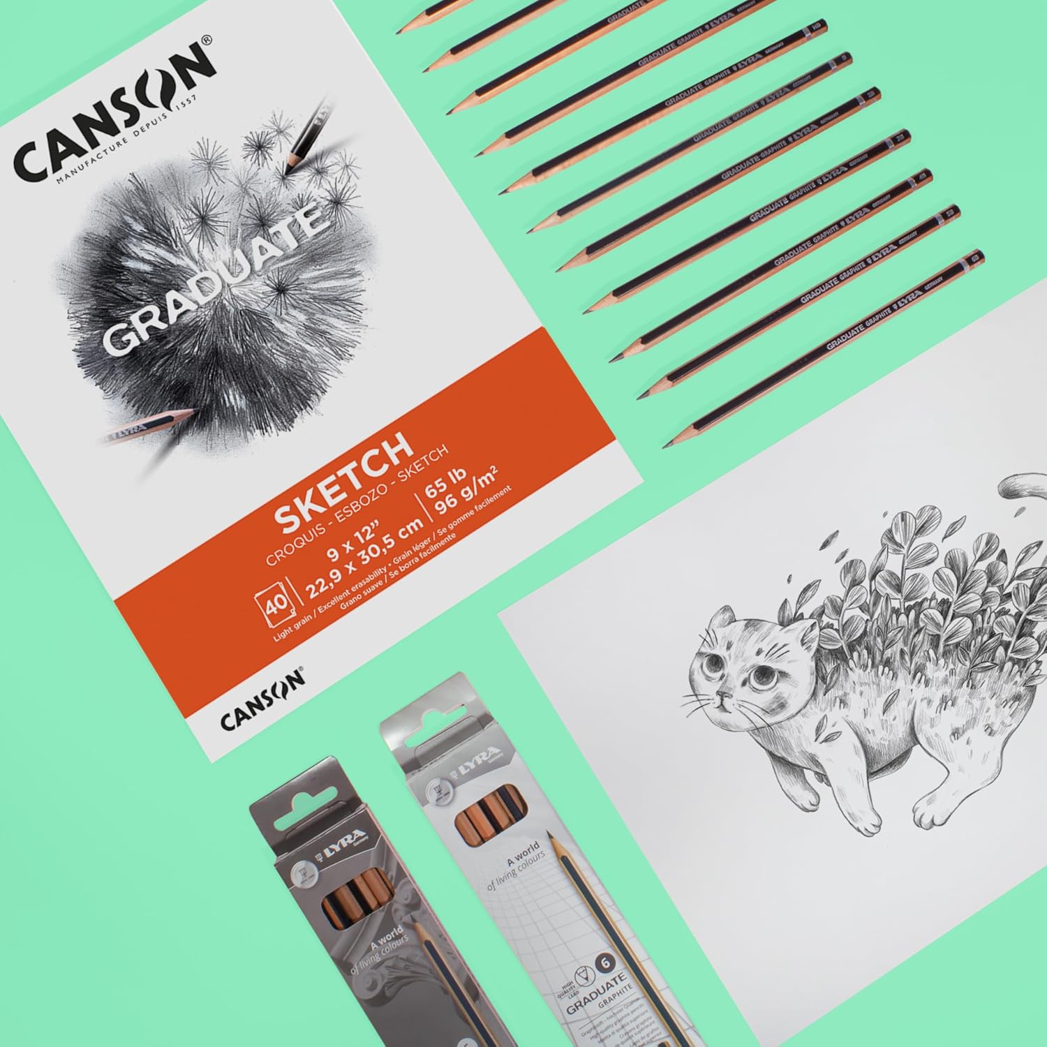 Canson Graduate Sketch Pad, Foldover, 5.5x8.5 inch, 40 Sheets | Artist Paper for Adults and Students