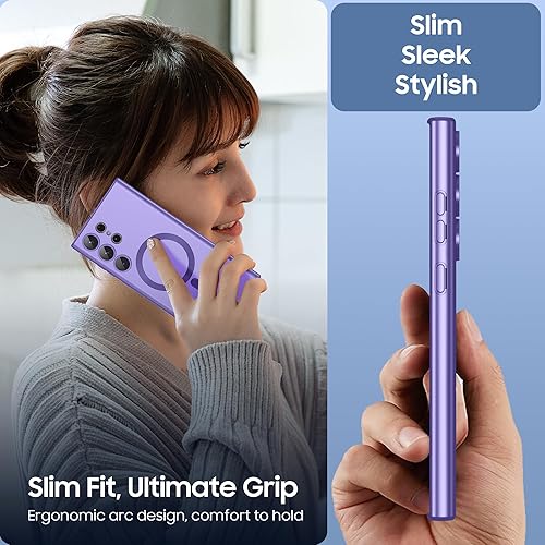 Vista 70 de Magnetic for Samsung Galaxy S24 Ultra Case [Compatible with MagSafe][Built-in Camera Lens Protector] Slim Soft Bumper TPU Shockproof Phone Shell