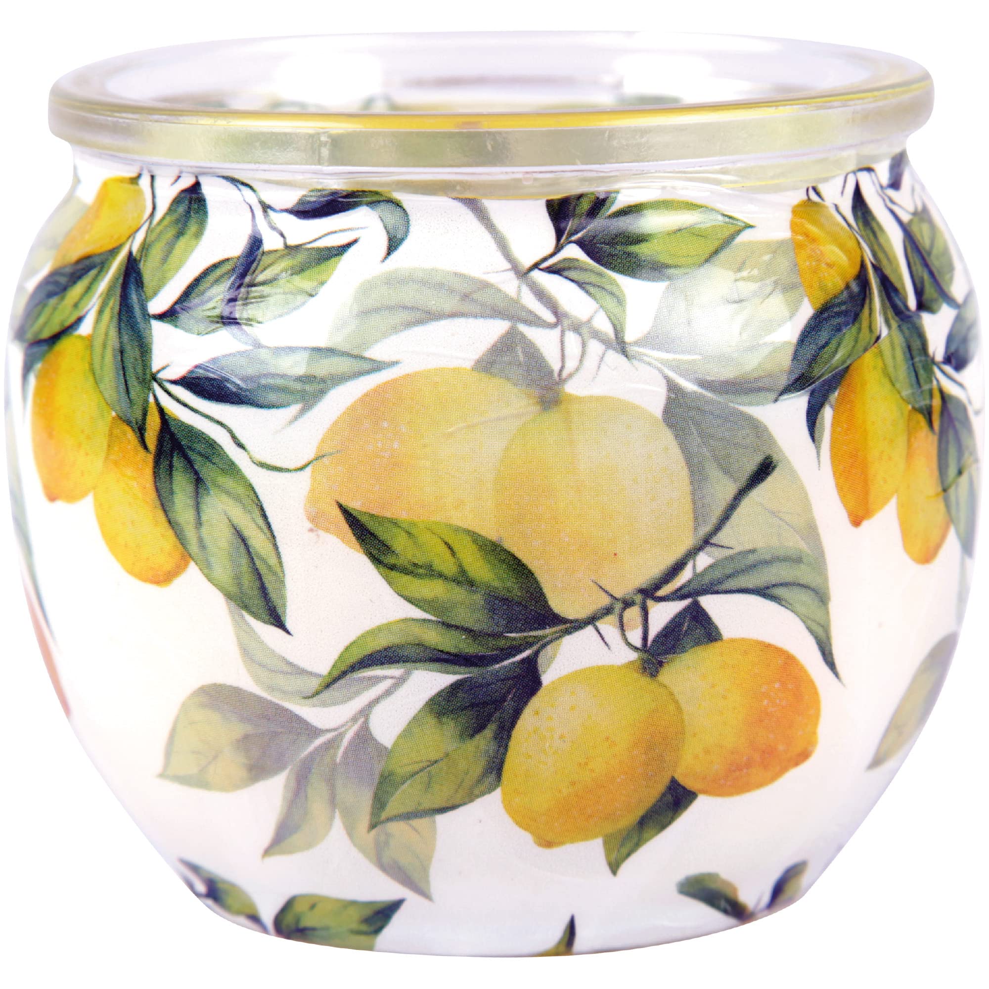 Velas perfumadas con diseño de 6 unidades, en cristal, larga duración de combustión y agradable aroma (limón)