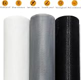 GLQ Mosquito Net Fibreglass Mesh for Windows, 120 x 250 cm, Replacement Tarpaulin, UV Resistant Net for Window and Door Mosquito Nets Cuttable Roll-Black (White) - 3