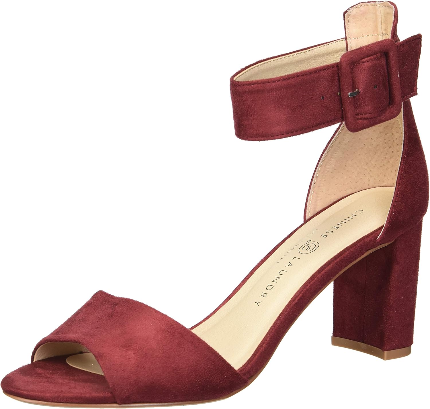 Chinese Laundry Women's Rumor Heeled Sandal, Wine Suede, 8.5 M US