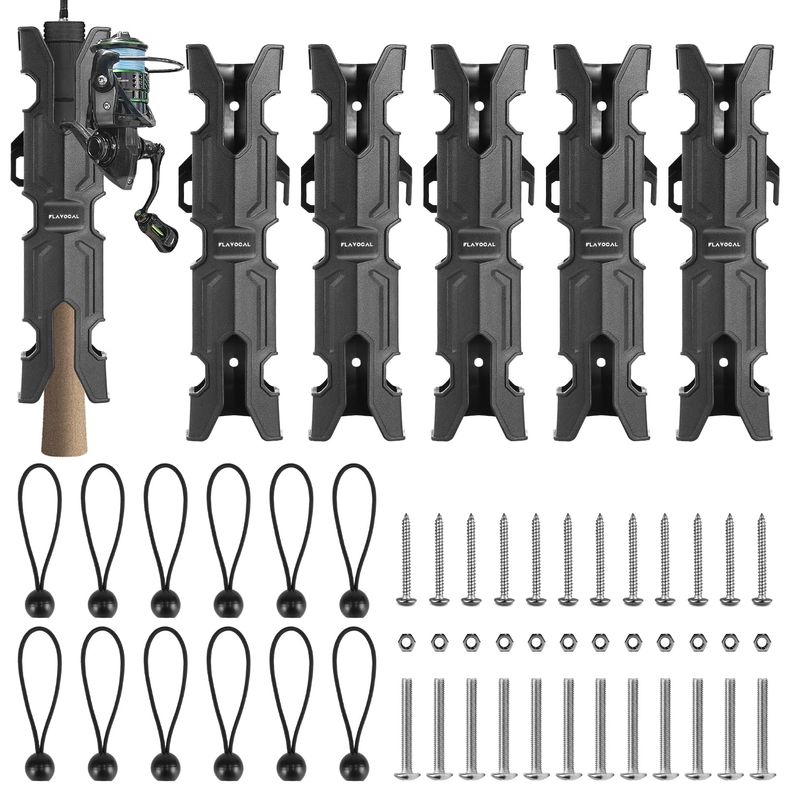 6Pcs Boats Fishing Rod Holders,Wall Mounted Fishing Rod Holder Bracket Tube