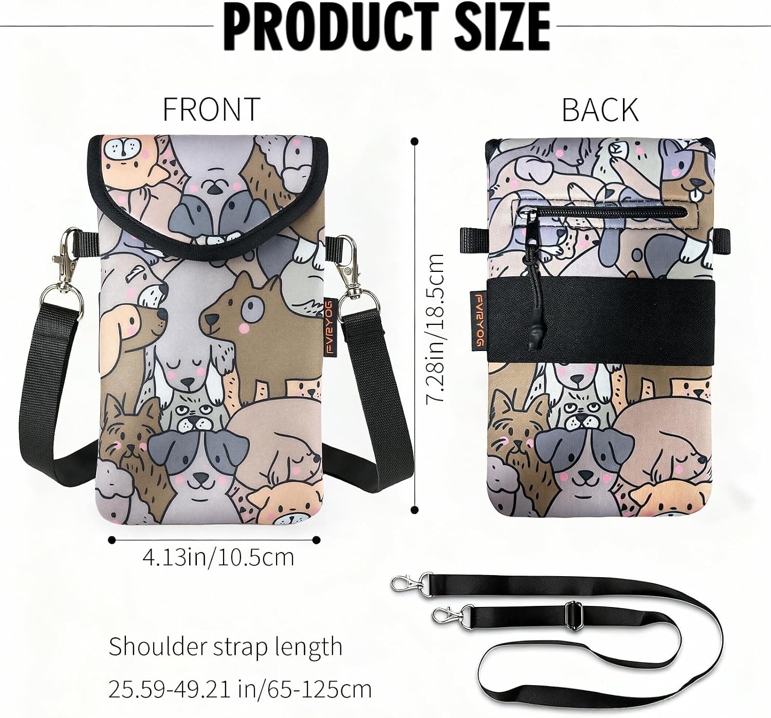 Neoprene Phone Sleeve Pouch Case Bag for Men Women w/Crossbody Strap/Neck Lanyard for iPhone 17/16/15/14 Pro Max, Samsung S25，Pixel 10 image 2