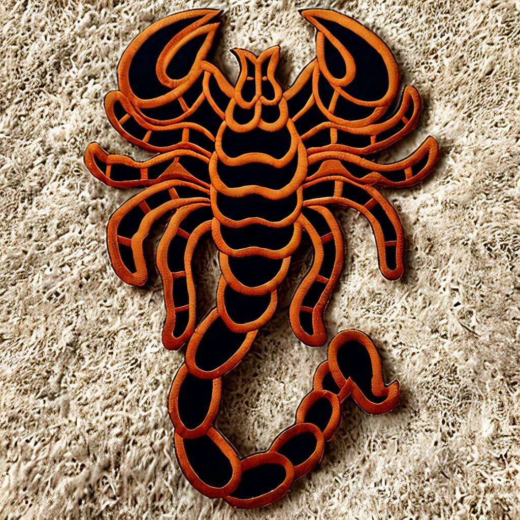 Large Scorpion Iron-On Patch – 11-Inch Orange and Black Embroidered Design for Motorcycle Jackets