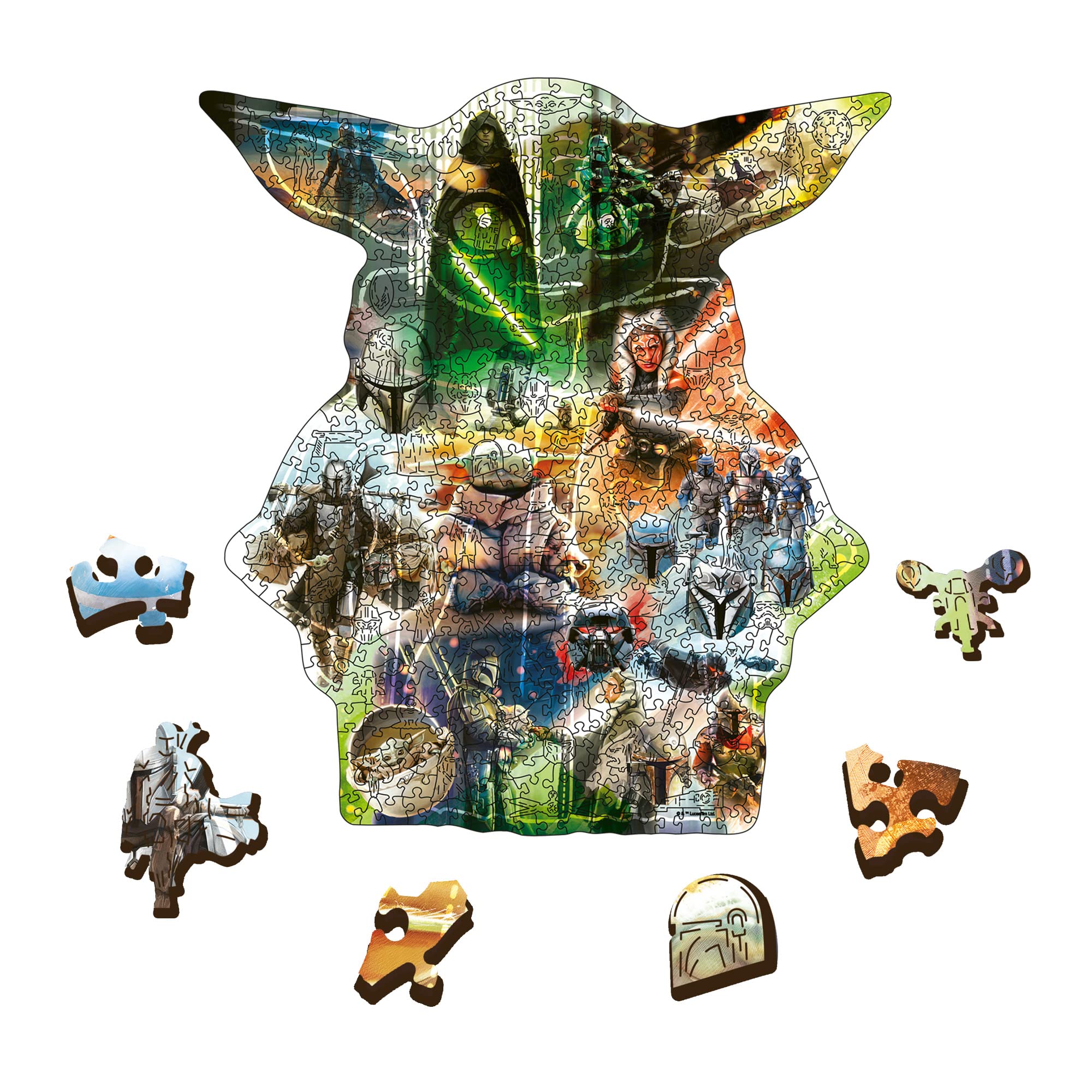 Puzzle En Bois Woodcraft Star Wars - The Mandalorian - 500 Pièces - Neuf