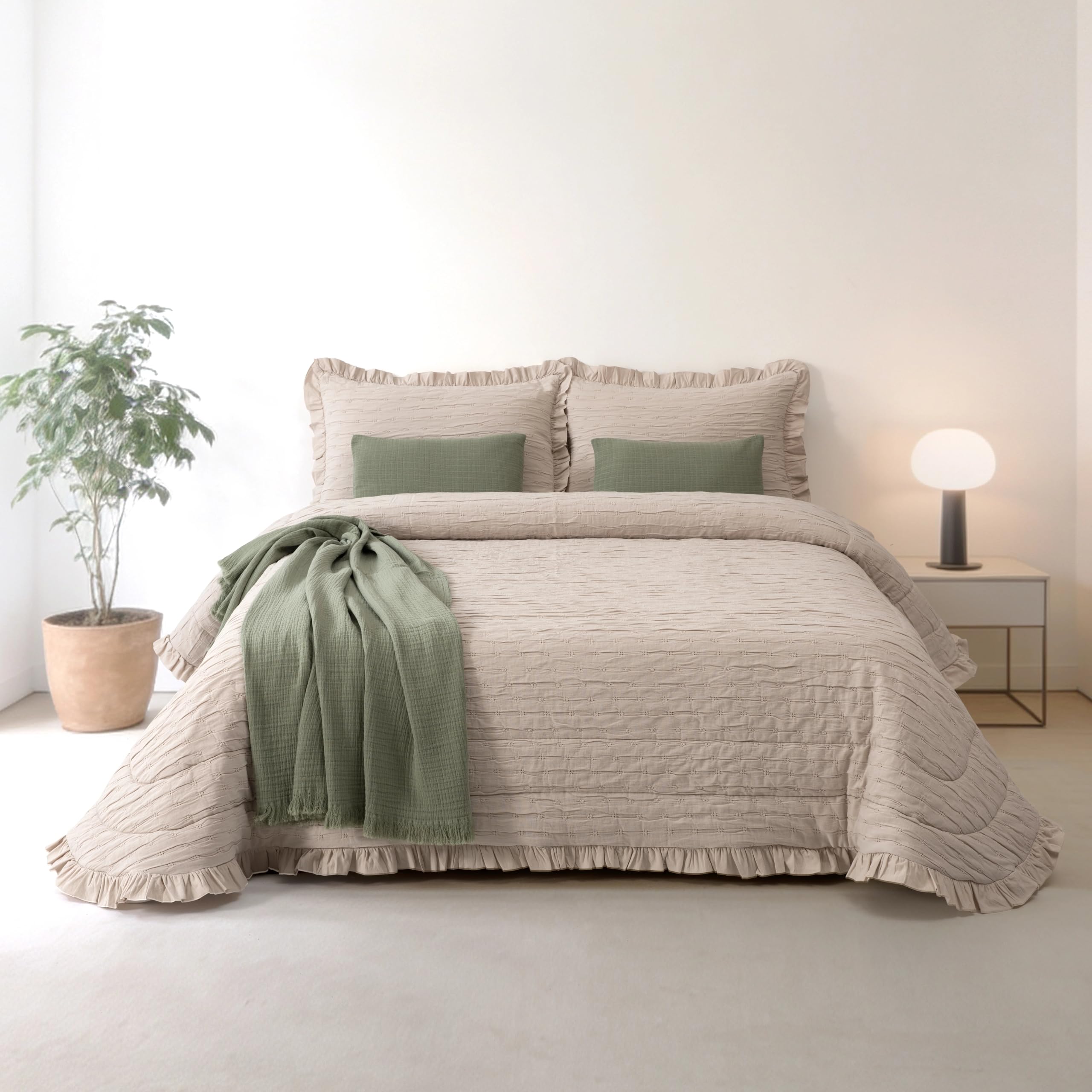 Edredón 100% Algodón Topo Elise para Renovar tu Dormitorio con Estilo Geométrico