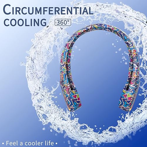 Miniatura 5 de FrSara Ventiladores de cuello sin aspas portátiles recargables, ajustables, enfriamiento de 360, súper silencioso, sin diseño de ventilador de