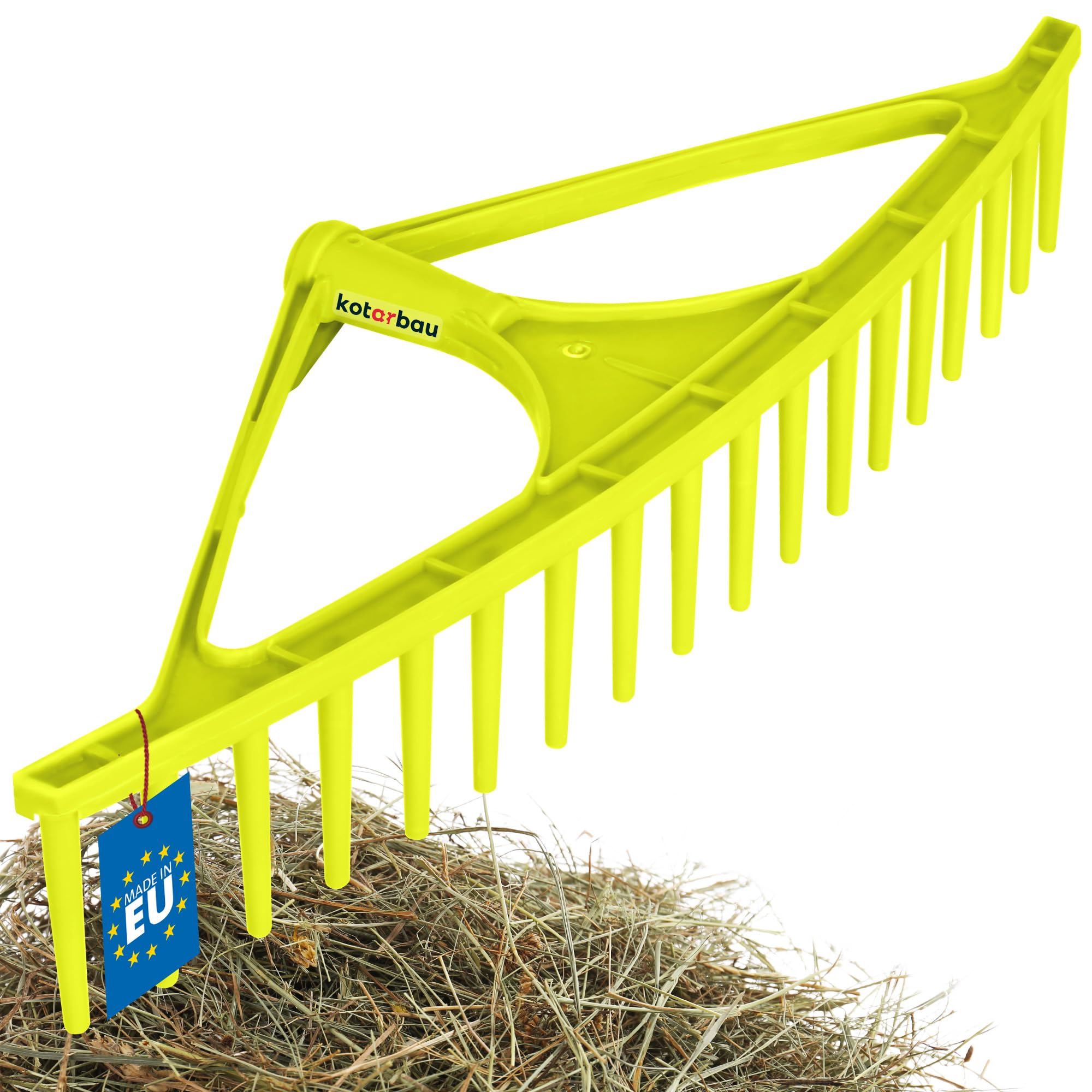 KOTARBAU® Garden Rake - Plastic - 64 cm (25.20 in) - Celadon - 18 Tines - Without Handle - Leaf Rake - Garden Rakes for Leaves - Easy Assembly