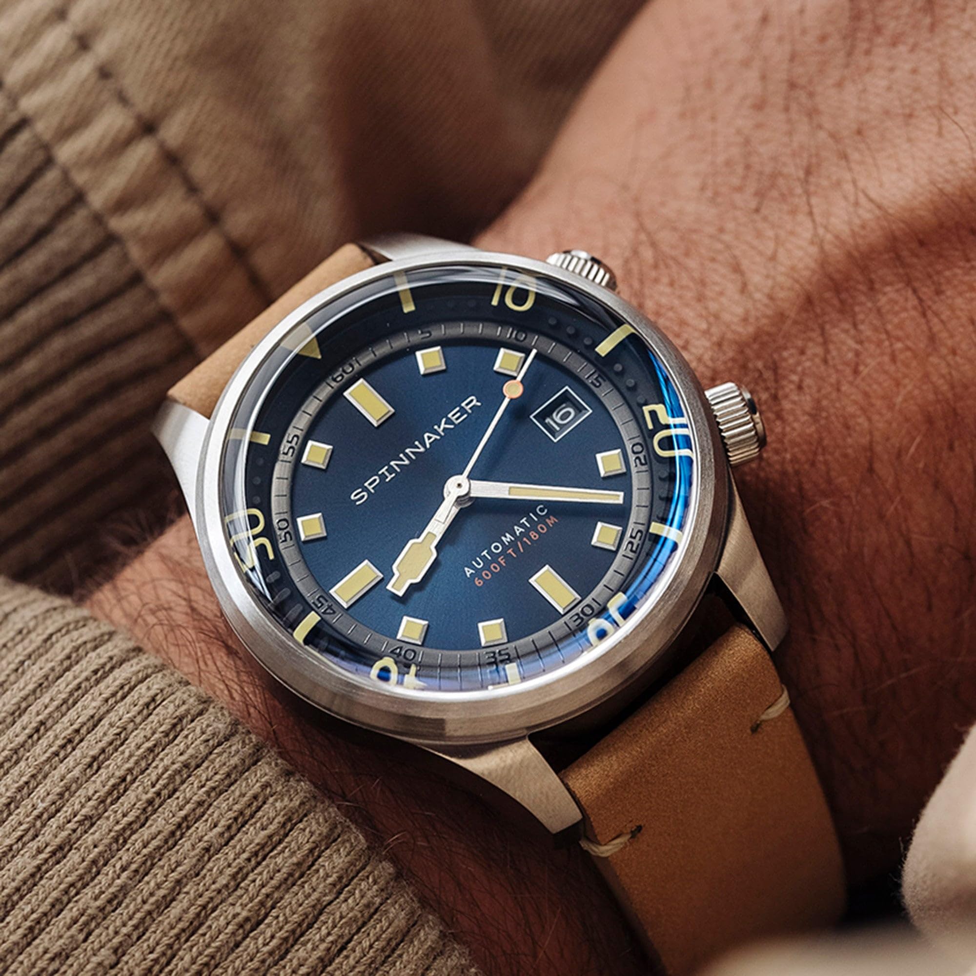 Spinnaker Bradner Orologio da uomo 42 mm automatico a 3 lancette con cinturino in vera pelle o acciaio inossidabile SP-5062