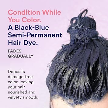 INH Semi Permanent Hair Color - Blue Black Lava & Flamingo Topaz | Color Depositing Conditioner, Temporary Hair Dye, Safe | 6 oz each