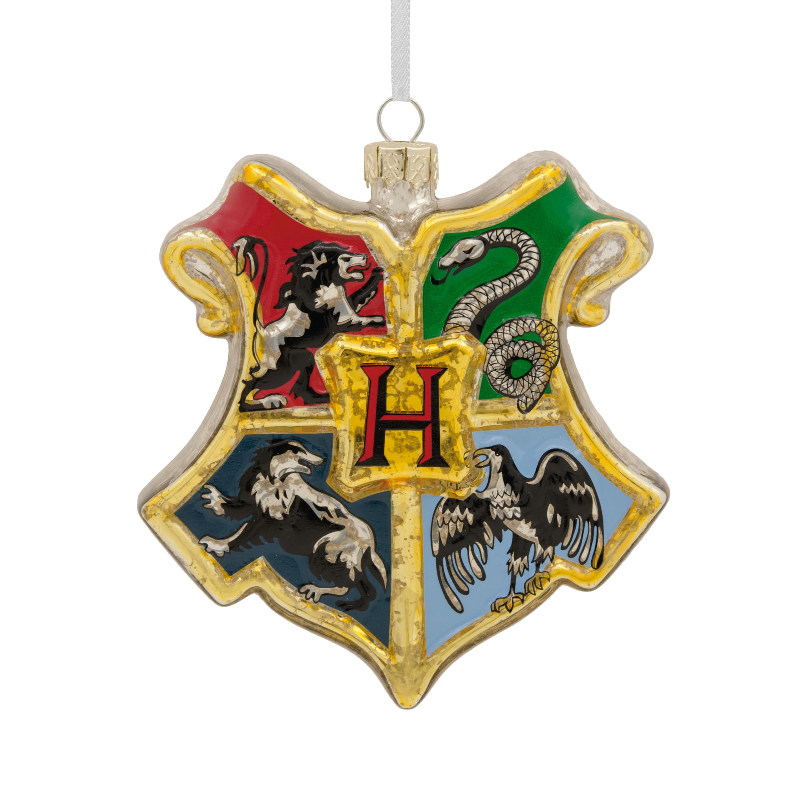 Hallmark Adorno de Cristal con Escudo de Hogwarts, decoración de árbol de Harry Potter, Adorno Colgante de Cristal, Adorno Colgante de Navidad, Regalos para Navidad, Gryffindor, Slytherin, Ravenclaw,