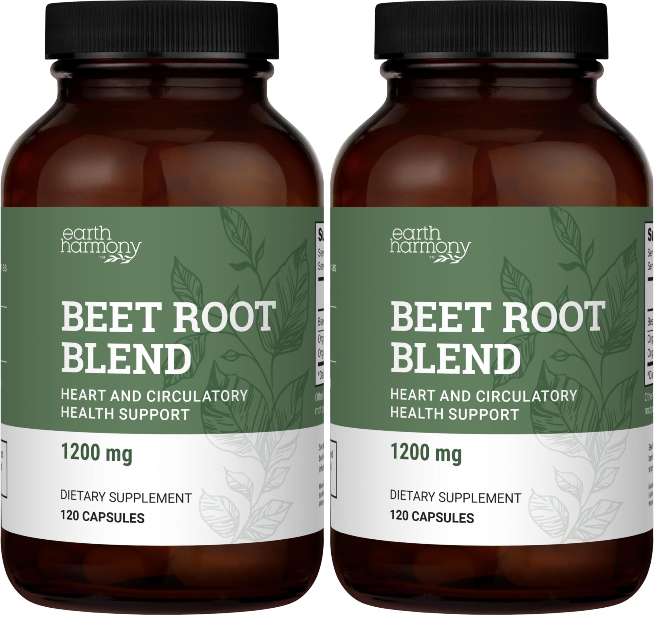 Earth Harmony Naturals Organic Beet Root Capsules 1200 mg - Beet Root Powder & Juice Blend Supplement for Men and Women - 120 Capsules — Amazon image 8