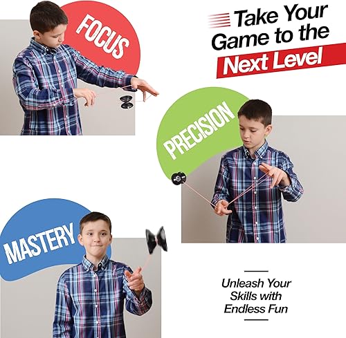 Miniatura 4 de Kit de yoyo profesional responsivo, yoyó de aleación premium para niños y principiantes con libro de 25 trucos fáciles de seguir, guante Yoyo, saco