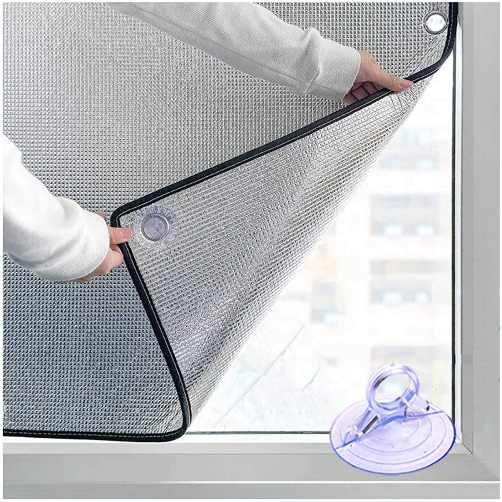 Sonakia W×H Thermal Insulation Reflective Film,Aluminium Foil Sun Blocking Blackout Window Film,Anti-Uv Glare Glass Tint Sticker,Sun Protection Privacy Window Film,With Suction Cups,-100X300cm/39 * 118In