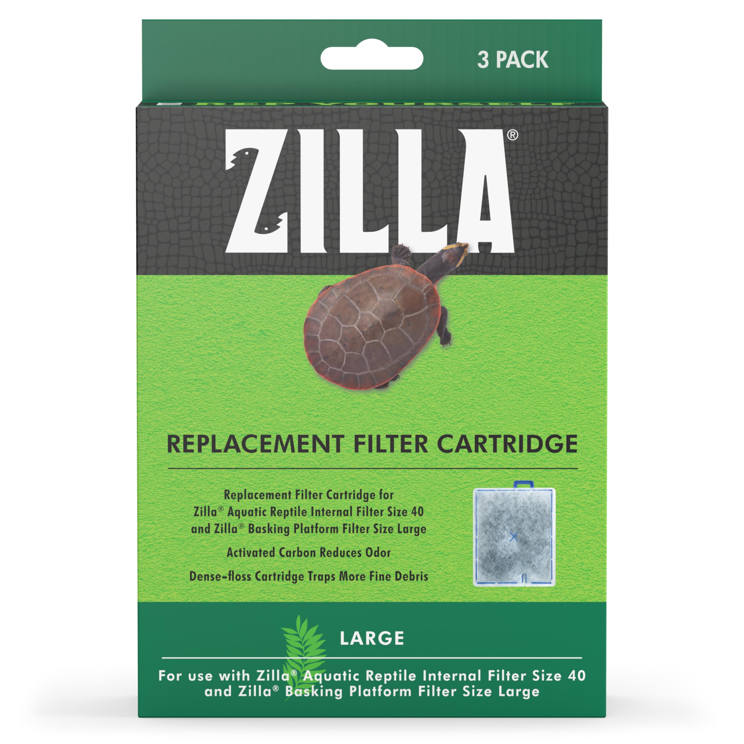Zilla Reptile Terrarium Filter Replacement Cartridges, Large, 3-Pack - Image 3