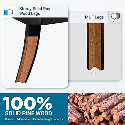 Miniatura 9 de Yaheetech Banco otomano de almacenamiento de 52 pulgadas para sala de estar, sofá de entrada copetudo con reposapiés y brazos, baúl de