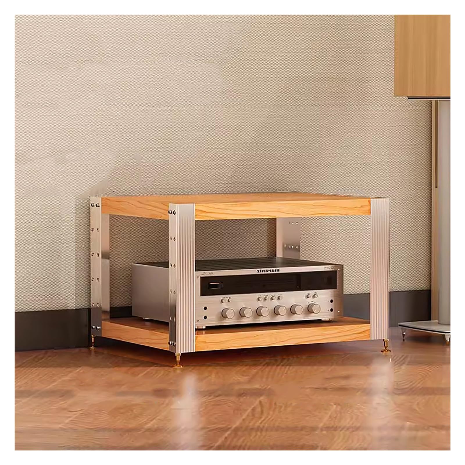 HDYZJQ AV Media Shelf for DVD Players - Game Console - TV Box - Cable Box - WiFi Router - Stereo Racks - Audio Equipment Stands Professional 16 22 32in - 1/2/3-Tier (Size : 1 Tier)