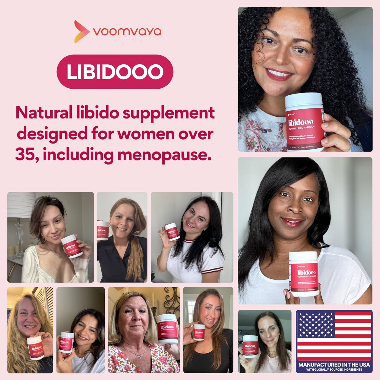 VoomVaya Libidooo - Libido Booster for Women Over 35 | Female Libido Booster to Support Mood, Energy & Confidence – 3rd Party Tested - 60 Capsules - Image 2