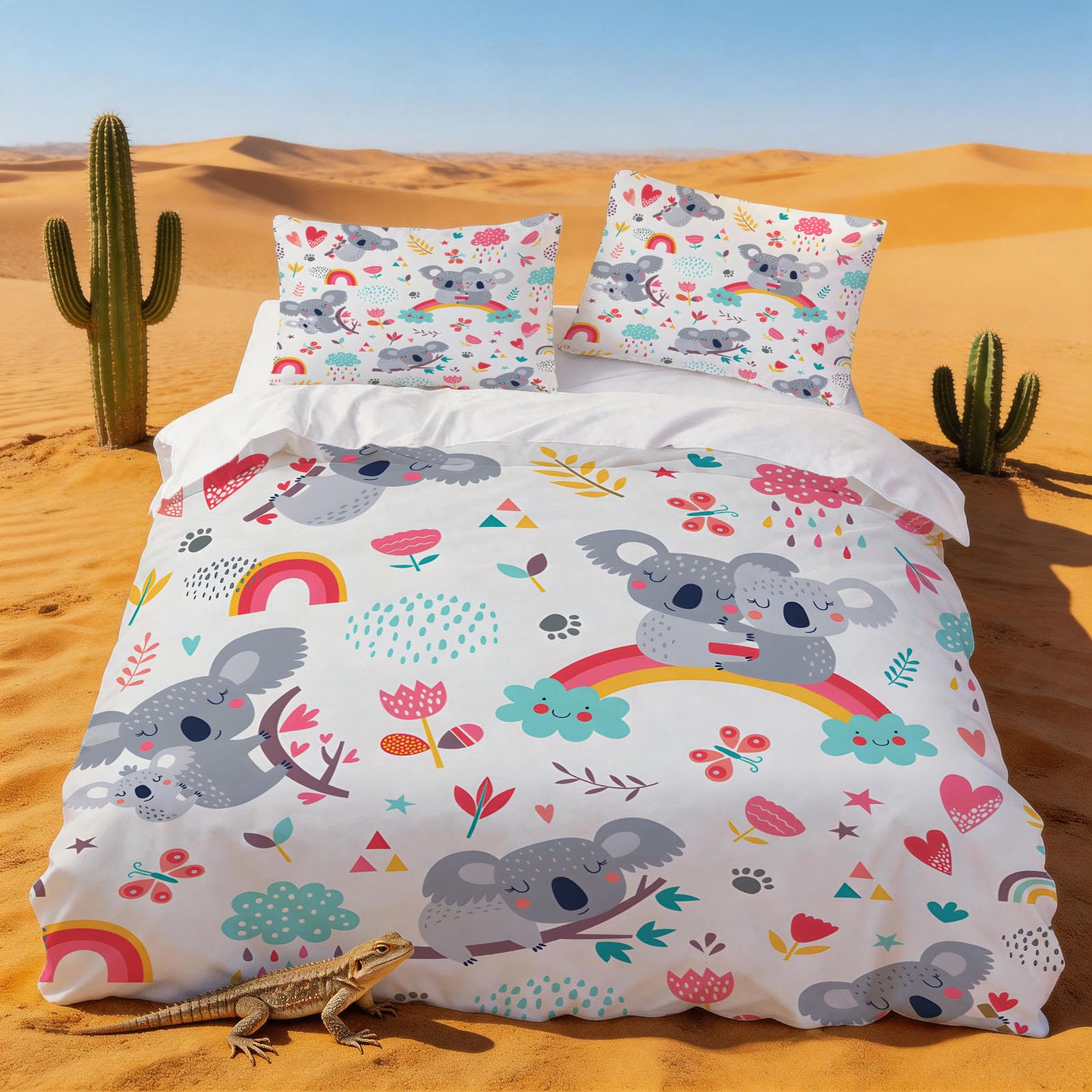 Housse de couette 220x240 koala pour une décoration de chambre adulte cocooning et mignonne