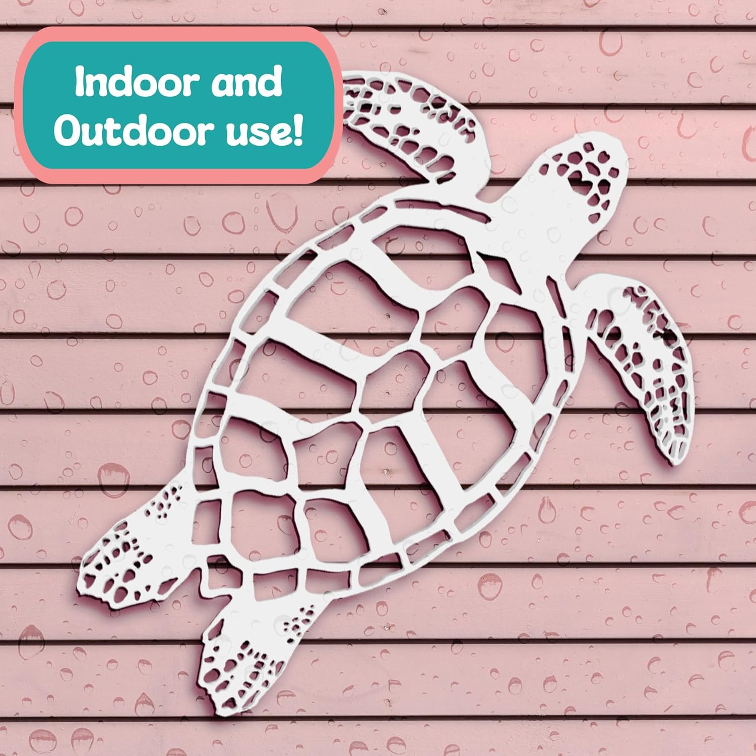 JennyGems Outdoor Sea Turtle Wall Decor - PVC Turtle Sign for Beach House, Coastal Home, Patio, or Fence - Nautical Ocean-Themed Wall Art, 3 Foot