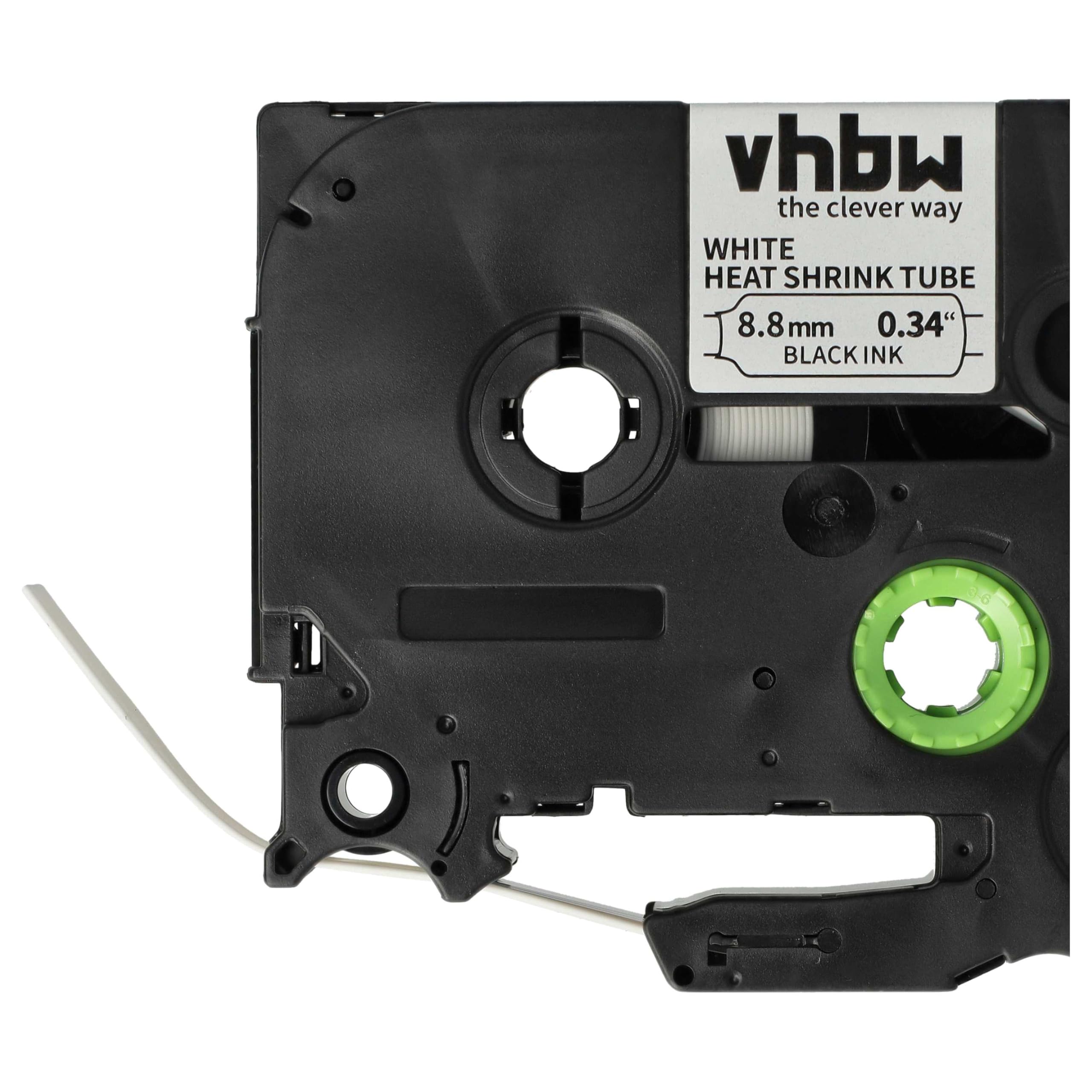 vhbw 5x taśmy kompatybilne z drukarką etykiet Brother P-Touch PT-E550 czarno-białe, kaseta z tuleją termokurczliwą, 8,8 mm