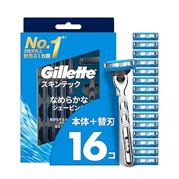 BLUE Gillette BLADE カミソリ　剃刀　ひげ剃り　ジレット Amazon.co.jp: Gillette ジレット 髭剃り 電動 本体 替刃 3個