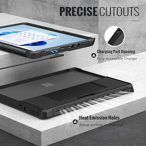 Miniatura 6 de MoKo Funda + calcomanía de piel sintética para Microsoft Surface Pro 8 de 13 pulgadas con pantalla táctil de 2021, cubierta protectora resistente