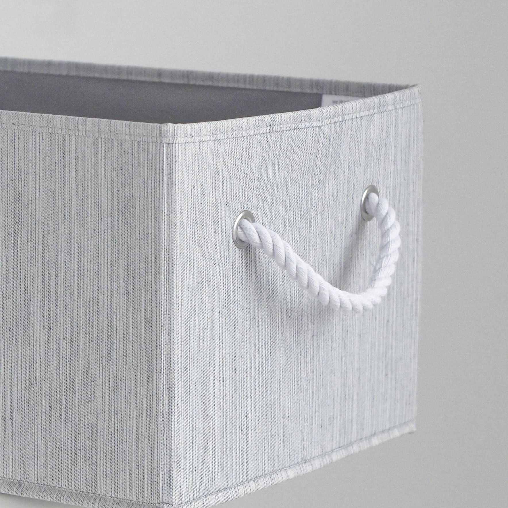 JS HANGER Aufbewahrungskörbe, 37,3 x 26 x 21 cm, faltbare Stoff-Aufbewahrungsbox mit Griff, Schrankkörbe für Organisation, Regalkorb für Regale, Grau, 2 Stück