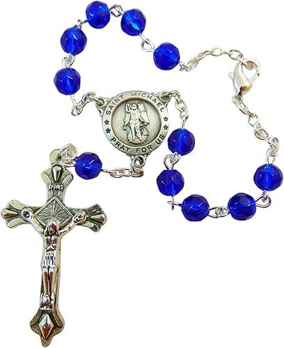 MV001 Auto Vehículo Coche SUV Camión Rosario. San Miguel Arcángel es conocido por su protección., Metal