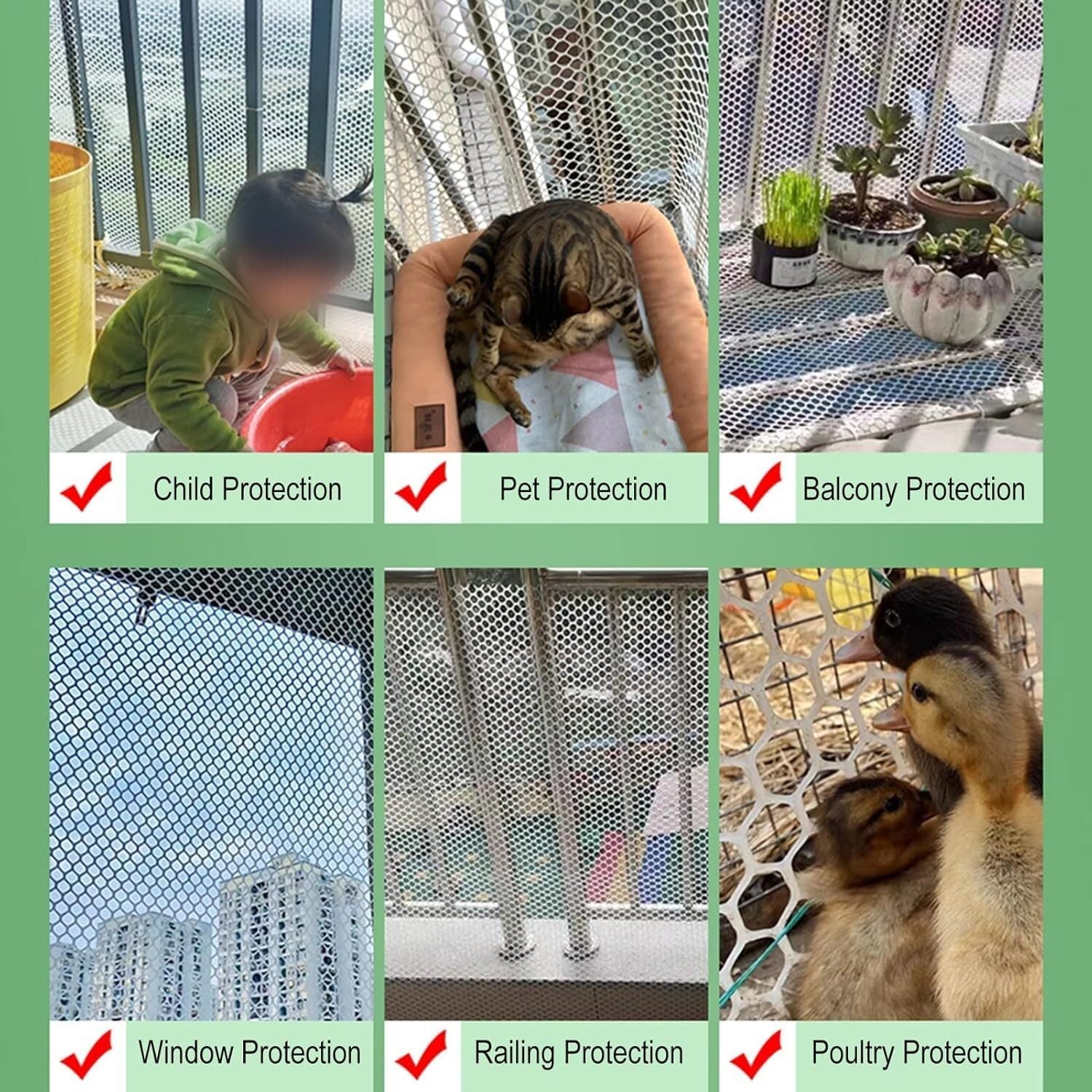 Plastic Poultry Netting White Plastic Chicken Wire Fence Cat Dog Pigeon 0.2/0.4/0.5/0.6/0.8/1/1.2/1.5/2m Wide(0.8x5m/2.6x16.4ft)