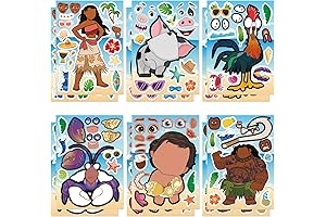 36Pcs Make Your Own Moana Stickers—Delightful Moana Birthday Party Favor and Supply